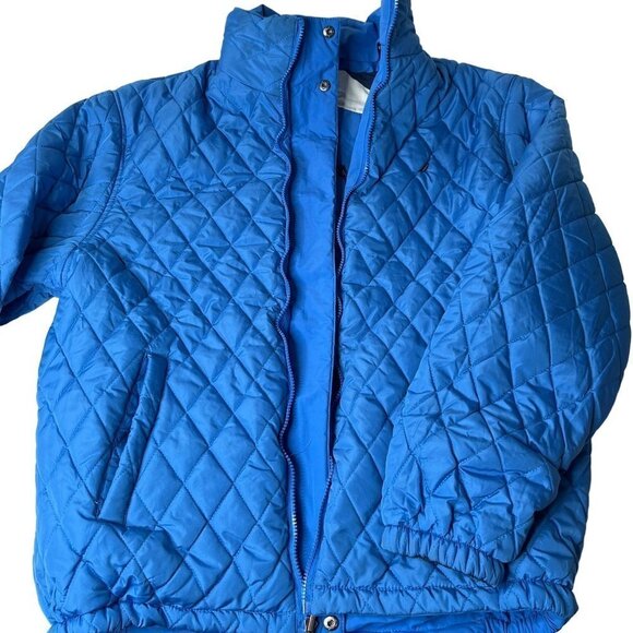 Nautica womens mens blue puffer jacket with hidden hoodie‎ - Picture 6 of 11